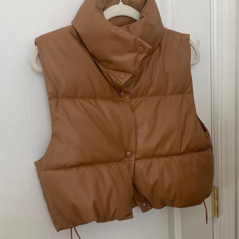 Brown Puffer Vest for Women